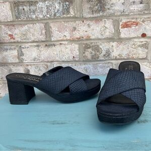 Coconuts by Matisse Chunky Heels Women's 8M Black Snakeskin Print NWOT